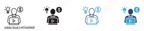 Freelance icon set, Digital Nomad Icon  , vector illustration, 