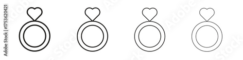 Wedding ring icon outline vector. outline icons collection.