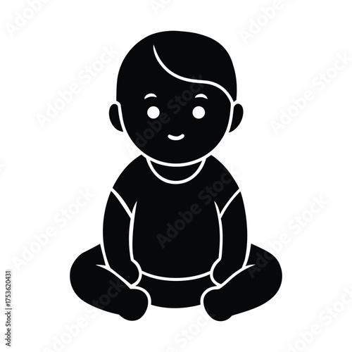 Baby Vector Icon Simple Design on White Background