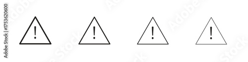 Warning triangle icon outline vector. outline icons collection.