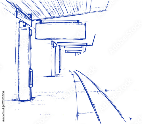 Subway Station: A Lonely Platform View