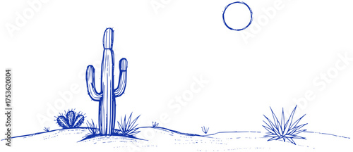 Desert Silhouette Under a Bright Sun