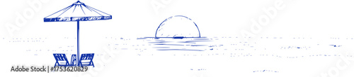 Beach Relaxation, Simple Seaside Illustration