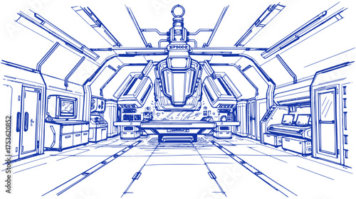 Futuristic Medical Examination Room Blueprint