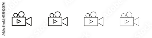 Video camera icon outline vector. outline icons collection.