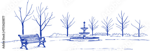 Winter Park Serenity: Fountain and Trees