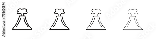Volcano icon outline vector. outline icons collection.