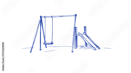 Simple Playground: Swing Set and Slide