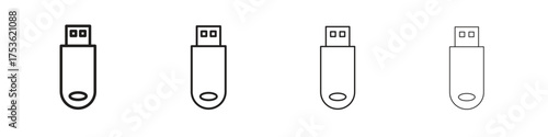 USB icon outline vector. outline icons collection.