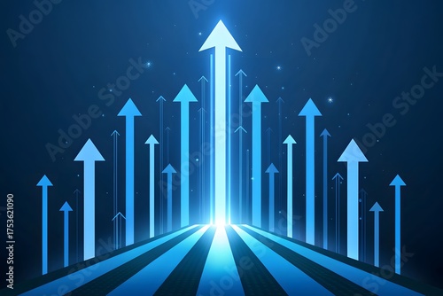 Ascending Arrows Representing Progress and Achievement