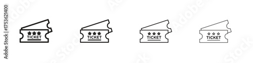 Ticket stub icon outline vector. outline icons collection.