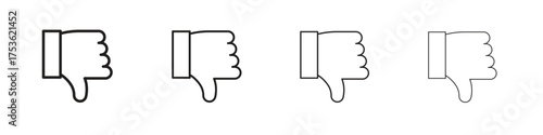 Thumbs down icon outline vector. outline icons collection.