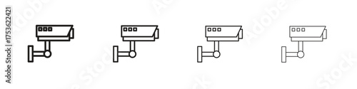 Security camera icon outline vector. outline icons collection.
