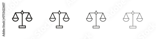 Scales of justice icon outline vector. outline icons collection.