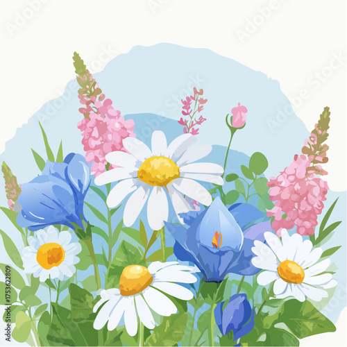 Wiesenblumen im Morgentau – zarte Stimmung
