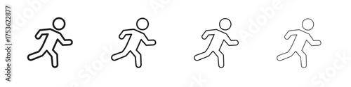 Running icon outline vector. outline icons collection.