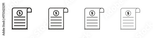 Receipt icon outline vector. outline icons collection.