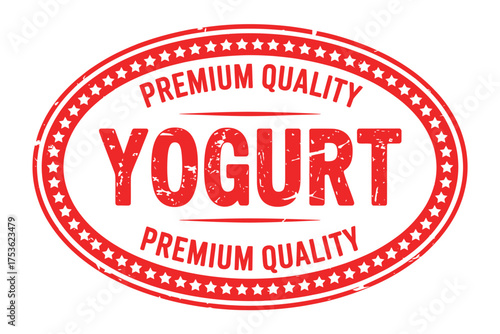 Premium quality yogurt stamp emblem