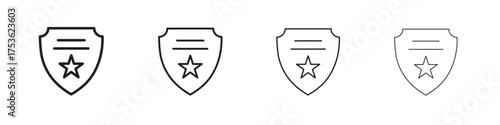 Police badge icon outline vector. outline icons collection.