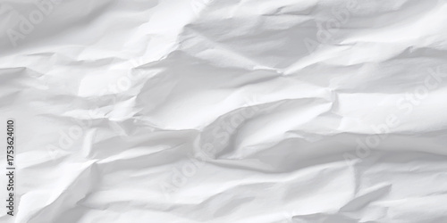 Crumpled white paper texture background.
