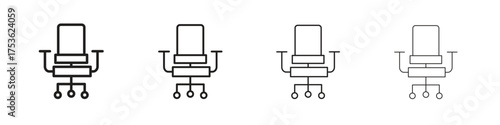 Office chair icon outline vector. outline icons collection.