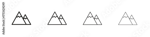 Mountain icon outline vector. outline icons collection.
