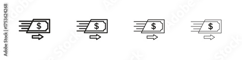 Money transfer icon outline vector. outline icons collection.