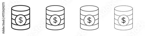 Money icon outline vector. outline icons collection.