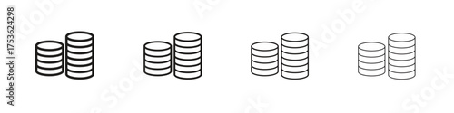 Money coin icon outline vector. outline icons collection.