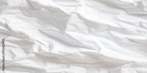 Crumpled white paper texture background.