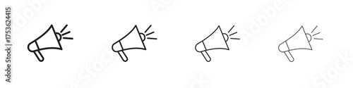 Megaphone icon outline vector. outline icons collection.