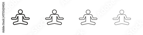 Meditation icon outline vector. outline icons collection.