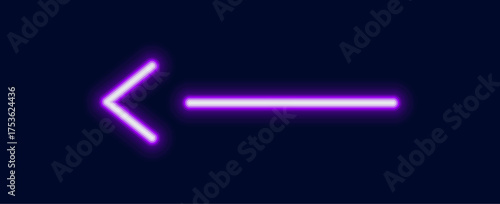 A bright glowing neon arrow broken into two parts symbolizing backward movement or a return to a previous step.