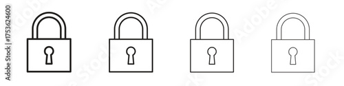 Lock icon outline vector. outline icons collection.