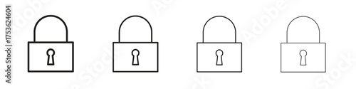 Lock closed icon outline vector. outline icons collection.