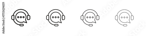 Live chat icon outline vector. outline icons collection.