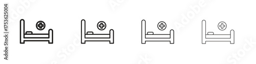 Hospital bed icon outline vector. outline icons collection.