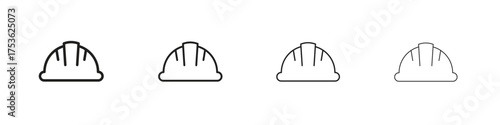 Helmet icon outline vector. outline icons collection.
