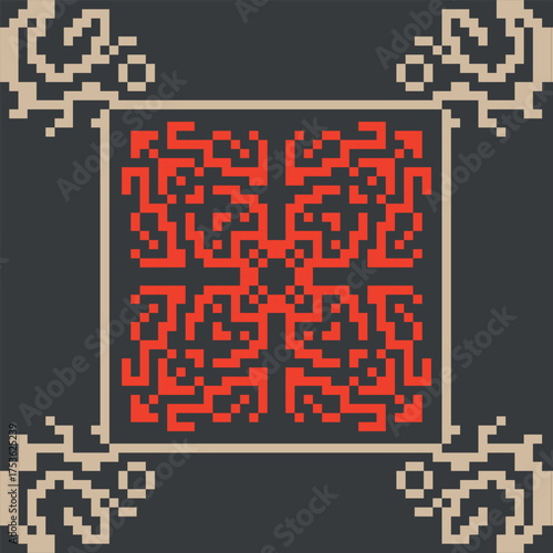 Vector seamless slavic symbols geometrical pattern design	
