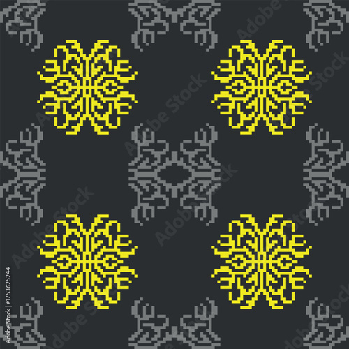 Vector seamless slavic symbols geometrical pattern design	
