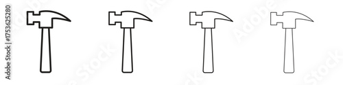 Hammer icon outline vector. outline icons collection.