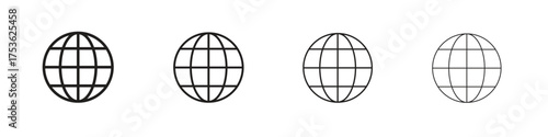 Globe icon outline vector. outline icons collection.