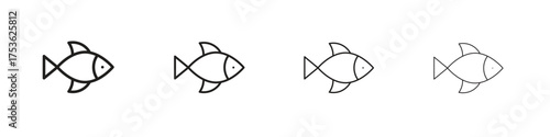 Fish icon outline vector. outline icons collection.