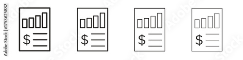 Financial report icon outline vector. outline icons collection.