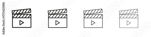 Film clapperboard icon outline vector. outline icons collection.