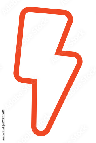 Simple outline of a lightning bolt for modern design concepts and creative uses.