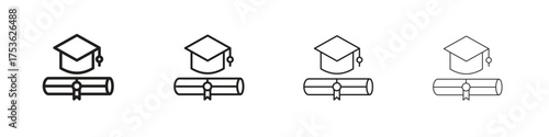Degree icon outline vector. outline icons collection.