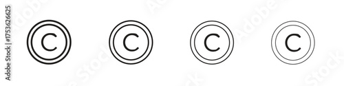 Copyright icon outline vector. outline icons collection.