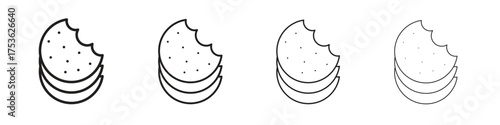 Cookie icon outline vector. outline icons collection.