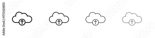 Cloud upload icon outline vector. outline icons collection.